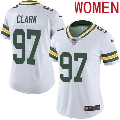Cheap Women Green Bay Packers 97 Kenny Clark White Nike Vapor Limited NFL Jersey